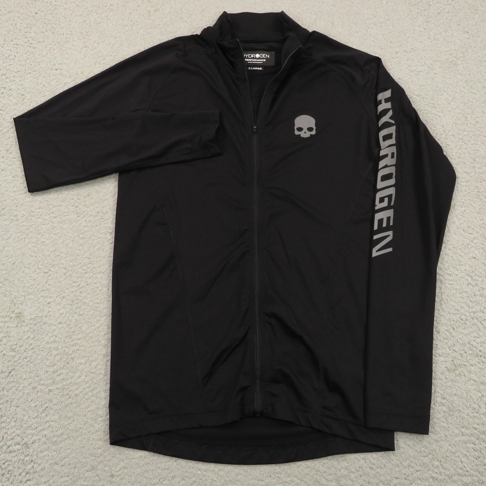 Hydrogen Tennis Top Womens XL Black Full Zip Compression Long Sleeve Golf Shirt